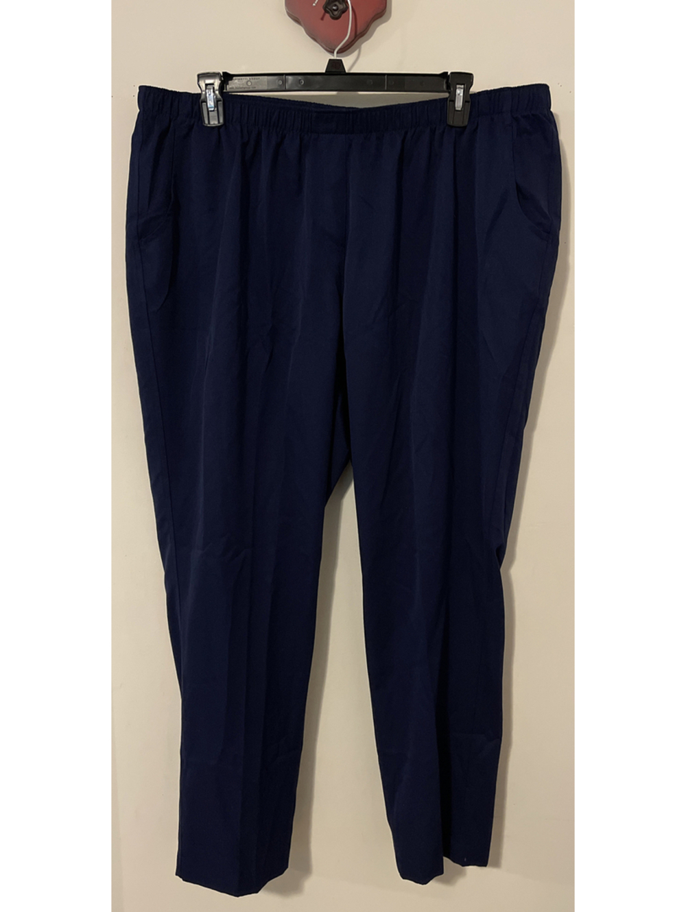 Alia Womens Size 24w Blue Elastic-Waist Pull-On Polyester Pocket Pants! M1272